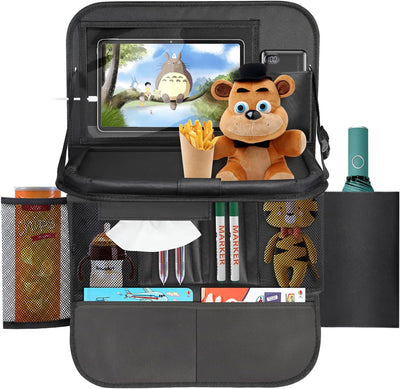 ERWEY Auto Organizer Kinder Rückenlehnenschutz mit Faltbar Tisch, Rücksitz Organizer mit 12 Zoll Pad