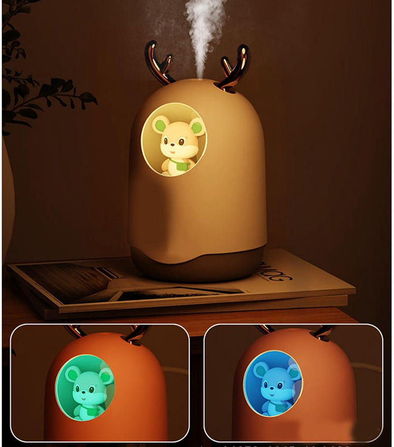 Tragbarer USB-Mini-Luftbefeuchter, Leiser Betrieb, Grosser Nebel, Niedliches Design für Schreibtisch