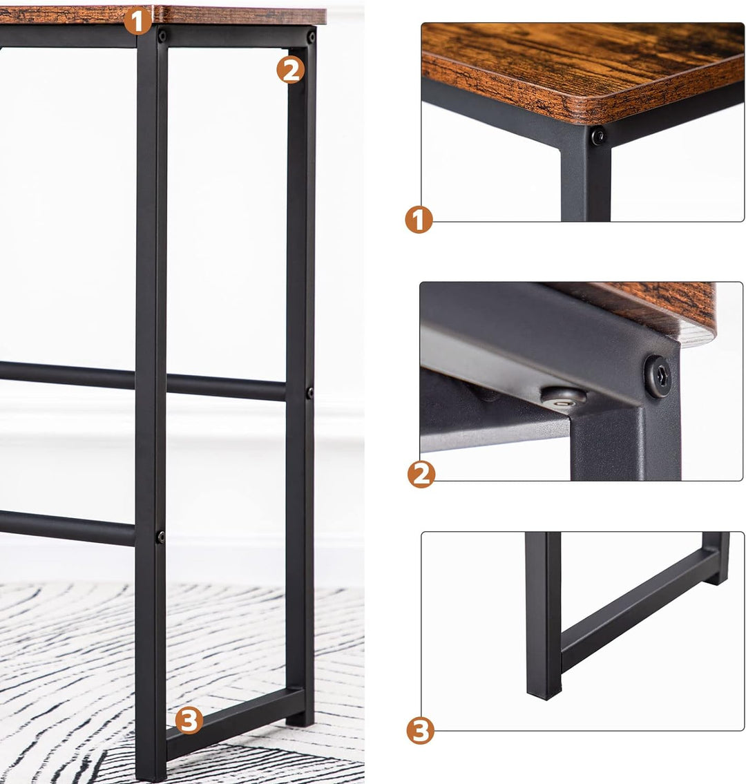 HOOBRO Barhocker, 2er-Set Barstühle, Barhocker mit unterschiedlich hohen Steigbügeln, Metallgestell,