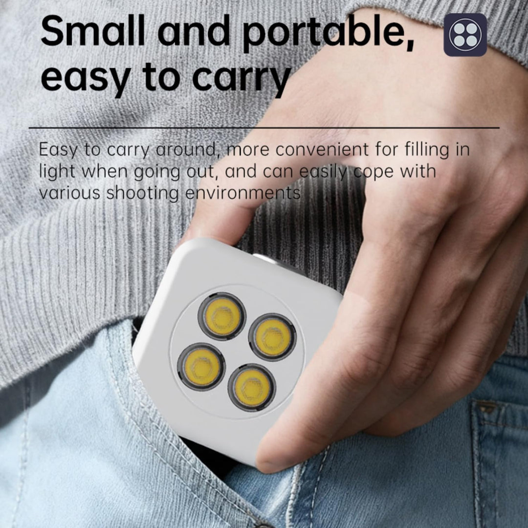 Funmount Externes Smartphone-Blitzlicht 18W mit 3W Dauerlicht · Magnetische Handy Fotolampe · Synchr