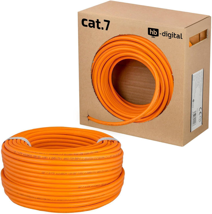 HB-DIGITAL 50m Basic Netzwerkkabel cat7 Brandschutzklasse: Eca LAN Verlegekabel Cabel Kupfergemisch