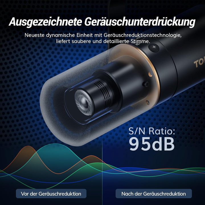TONOR Gaming Microphone mit XLR/USB Kabel, Dynamisches Mikrofon PC mit Mikrofonarm und Mute Button,