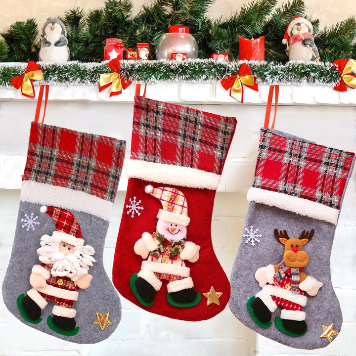 Nikolausstrumpf, 3 STK. Nikolausstiefel, Weihnachtsstrumpf Nikolausstiefel zum Befüllen, Weihnachtss