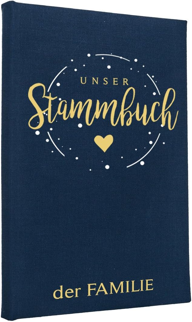 Hochzeitideal – Stammbuch der Familie Corella dunkelblau 21,0 cm x 15,0 cm - Buchbinderleinen Hochze