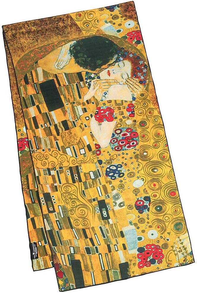 VON LILIENFELD Seidenschal Damen Satin lang Motiv 172 x 42 cm Gustav Klimt: Der Kuss, Gustav Klimt: