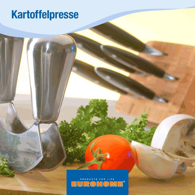 EUROHOME Kartoffelpresse in dreieckiger Form - Kartoffelbreipresse aus rostfreiem Edelstahl - Spaghe