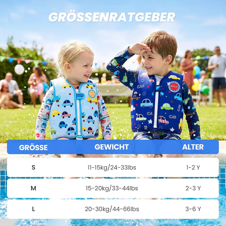 Boglia Kinder-Schwimmweste, Schwimmhilfe für Kleinkinder zum Schwimmenlernen, ultraweiche Neoprenjac