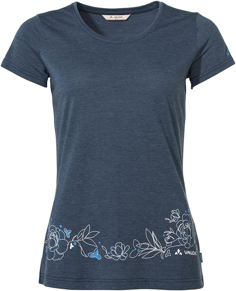 VAUDE Damen Women's Skomer Print T-Shirt Ii T-Shirt (1er Pack), Dark Sea Uni