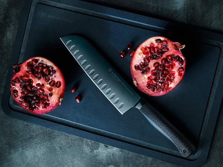 WÜSTHOF Performer Santoku 17 cm, Schwarz,silber Santoku, 17 cm Klinge Single