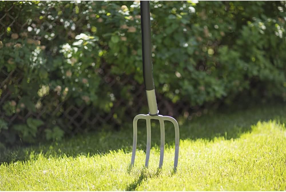 Fiskars Spatengabel für harte, steinige Böden, Mit 4 Zinken, Länge: 122 cm, Hochwertiger Borstahl, G