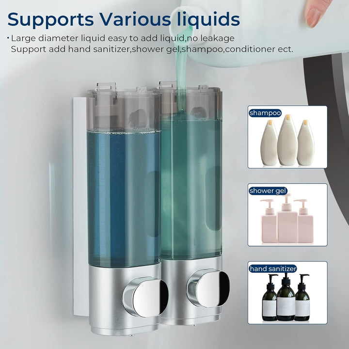 modunful Shampoo Conditioner Dispenser, Shower Dispenser Drill-Free Shampoo Dispenser für Dusche Wan
