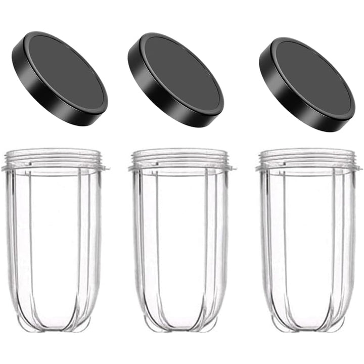 Ersatzbecher für Magic Bullet 250 W, 3 Stück 16 oz Ersatz-Tassenbecher mit Deckel Kompatibel mit Mag
