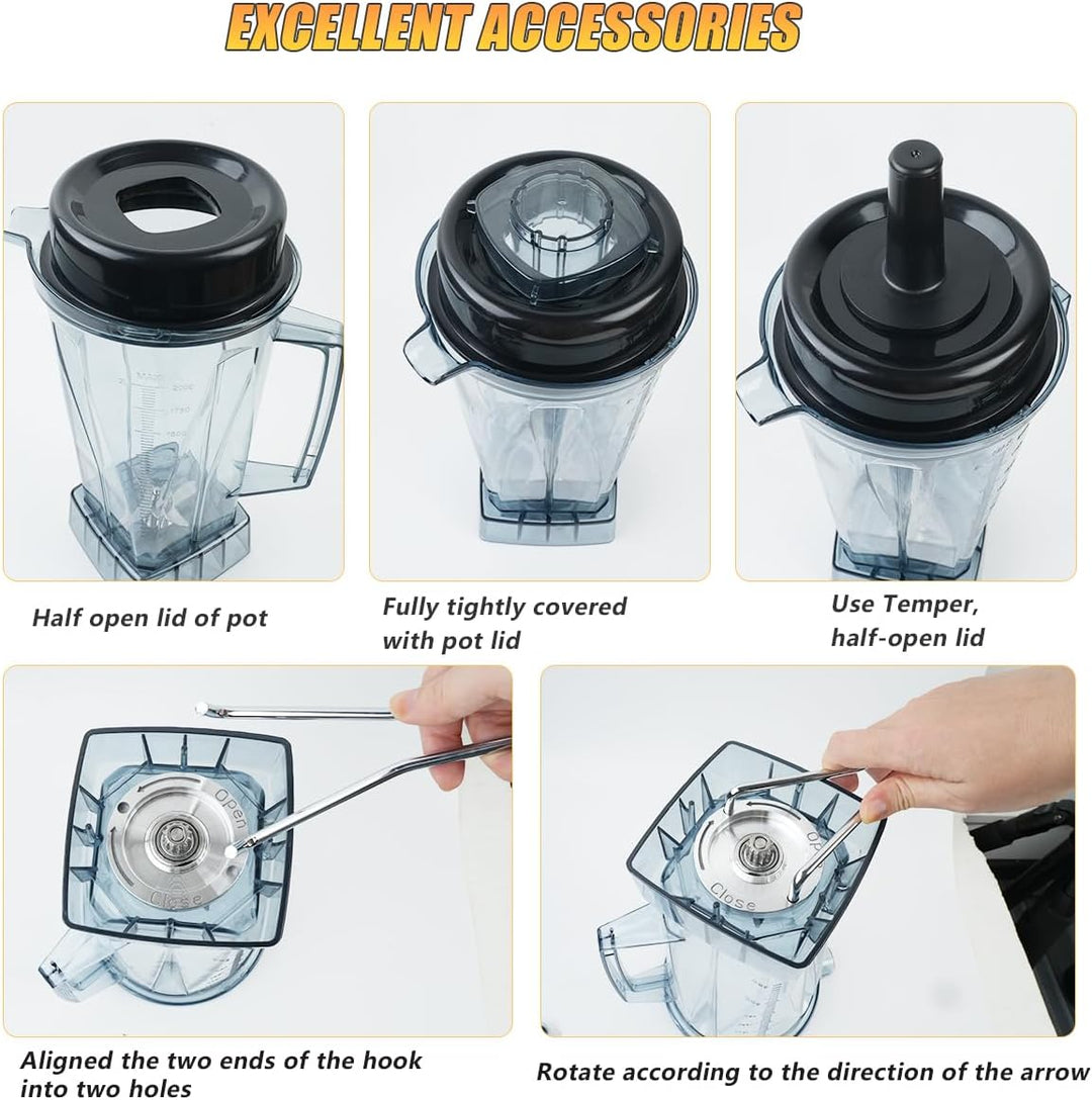 2000 ML Ersatzbehälter Behälter Geeignet für Vitamix Mixer-Krug und Tamper, Mixer Zubehör, Ersatz fü