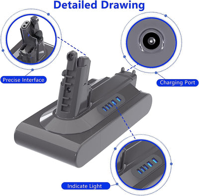 V10 Akku 25,2V 6000mAh SV12 Ersatzakku Akku für Dyson V10 Animal V10 Absolute V10 Motörhead V10 Fluf
