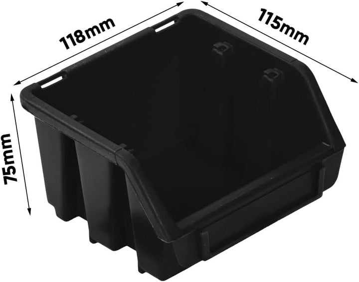 PAFEN Stapelboxen Set – 10x Stapelbox für Werkzeugwand 115 x 75 x 118 mm – Sichtbox Stapelkasten Sta