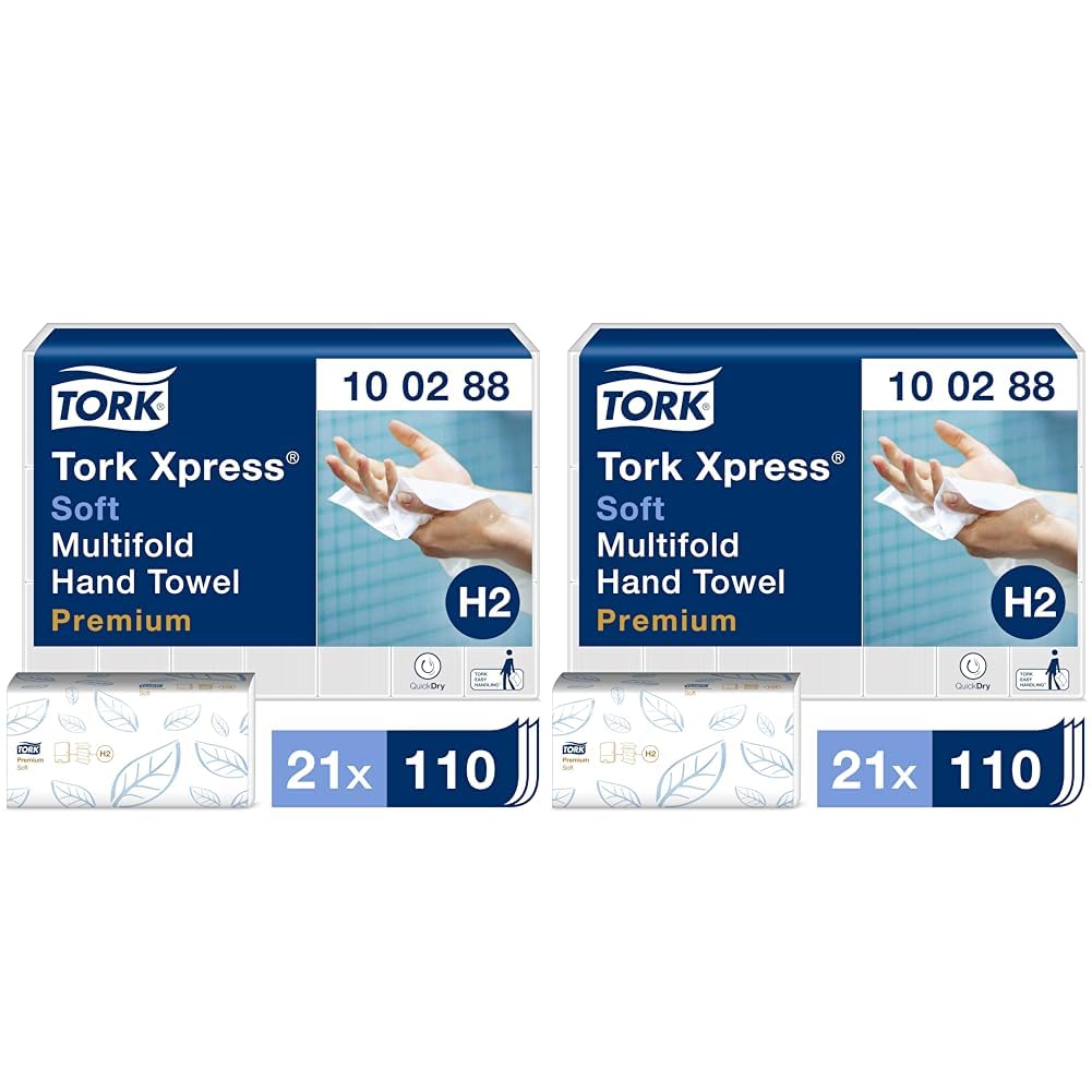 Tork Xpress weiche Multifold Papierhandtücher 100288 - H2 Premium Falthandtücher für Handtuchspender