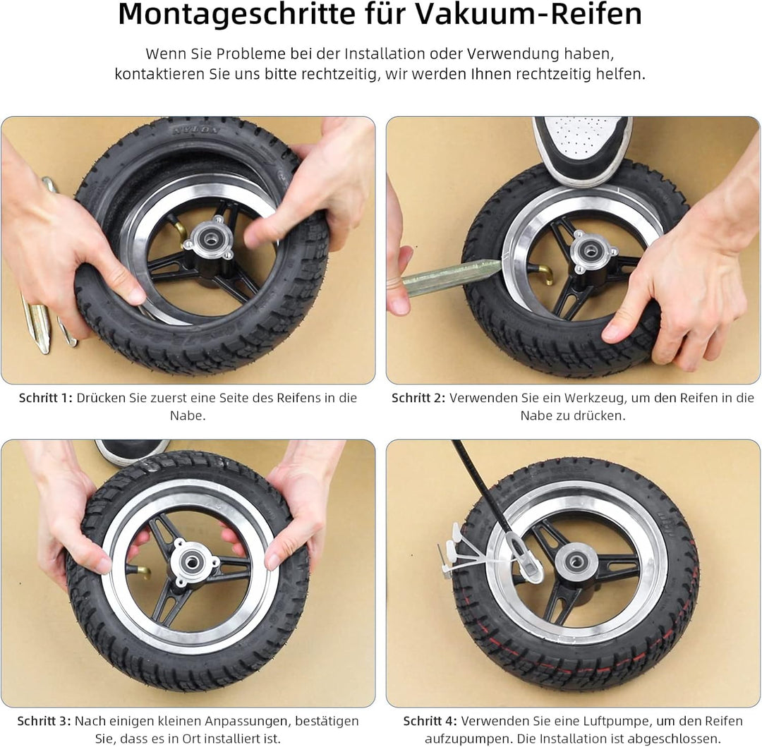 ulip (2 Stück 10x2.75-6.5 Offroad Tubeless Scooter Reifen mit Ventil Reifenersatz für Speedway5 Dual