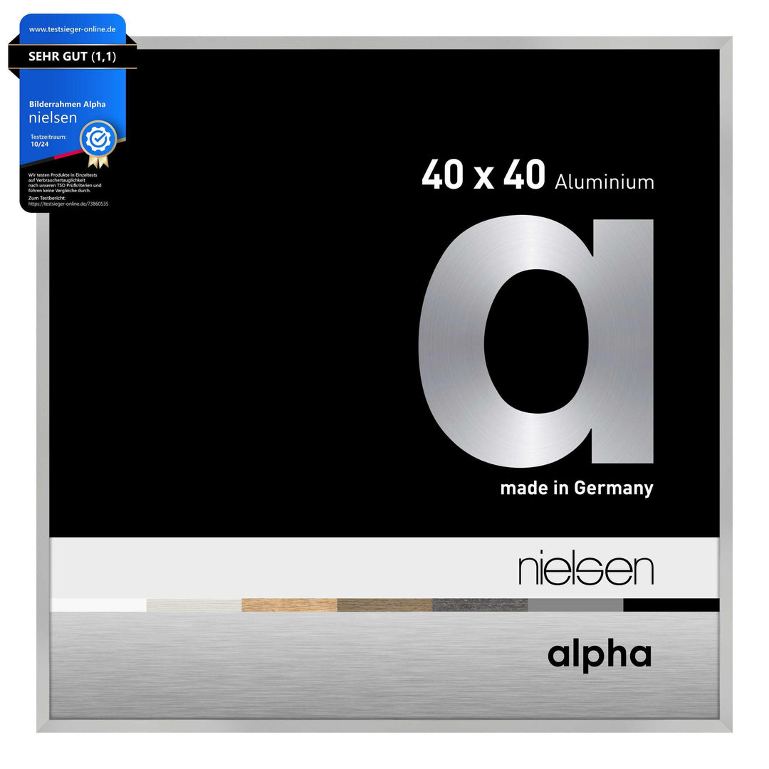 nielsen Aluminium Bilderrahmen Alpha, 40x40 cm, Silber Matt Silber Matt 40 x 40 cm, Silber Matt 40 x