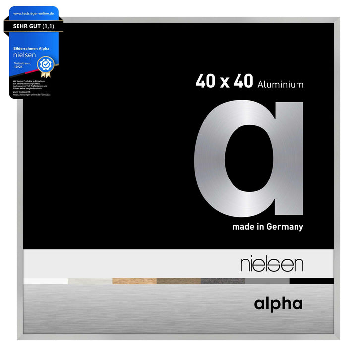 nielsen Aluminium Bilderrahmen Alpha, 40x40 cm, Silber Matt Silber Matt 40 x 40 cm, Silber Matt 40 x