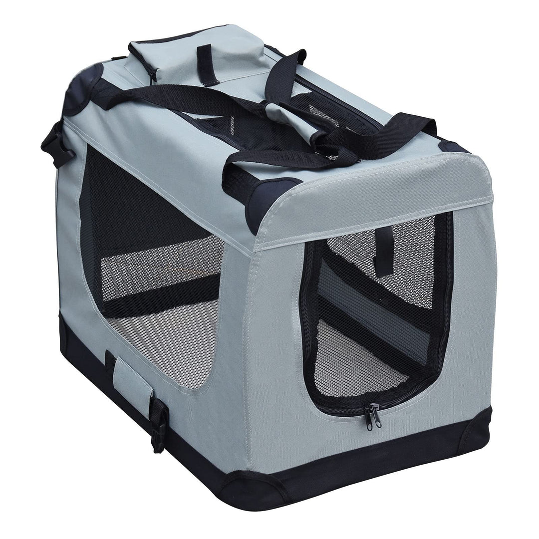 Fudajo Faltbare Transportbox für Haustiere, Grösse S (50x34x36 cm), mit Tragegriff und Liegedecke