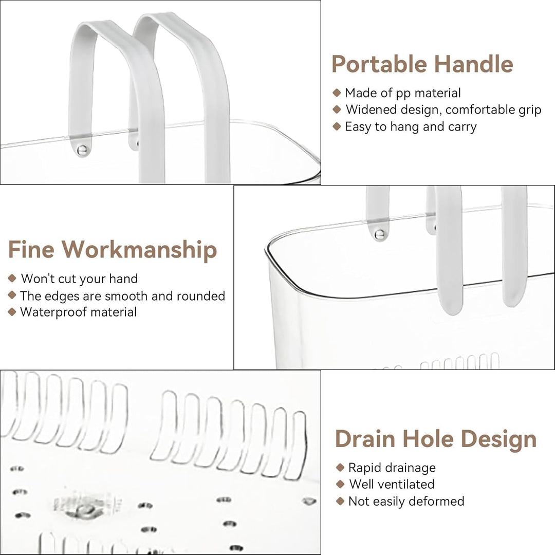 Cyrank Tragbare Dusche Caddy Korb, Tragbarer Duschkorb mit Griffen Putzmittel Organizer Caddy Organi