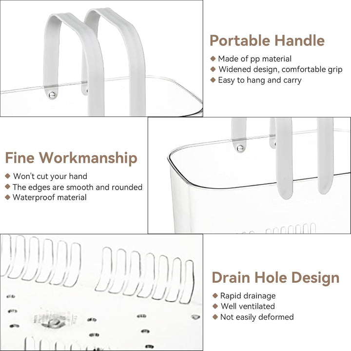Cyrank Tragbare Dusche Caddy Korb, Tragbarer Duschkorb mit Griffen Putzmittel Organizer Caddy Organi