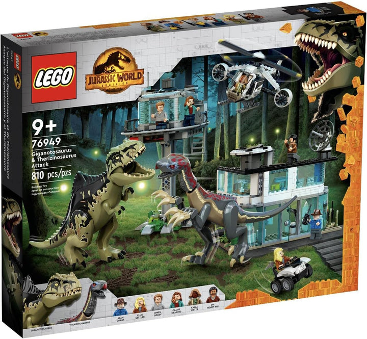 LEGO 76949 Jurassic World Giganotosaurus & Therizinosaurus Angriff, Dinosaurier Spielzeug mit Hubsch