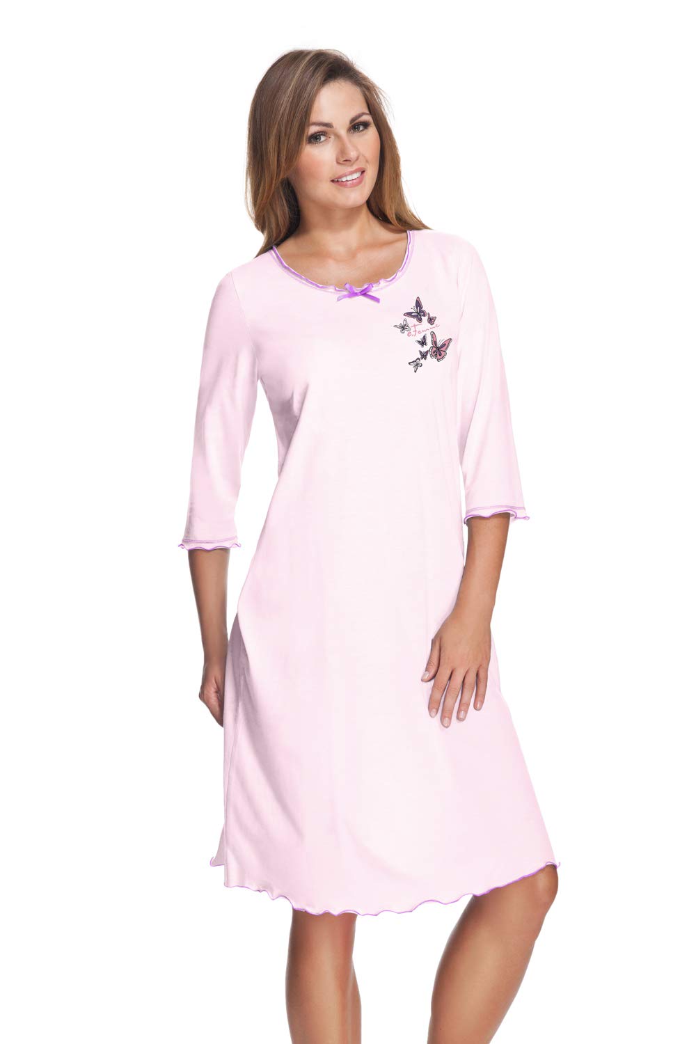 Damen Nachthemd 275 mit 3/4 Ärmeln, aus 50% Baumwolle und 50% Modal, 36