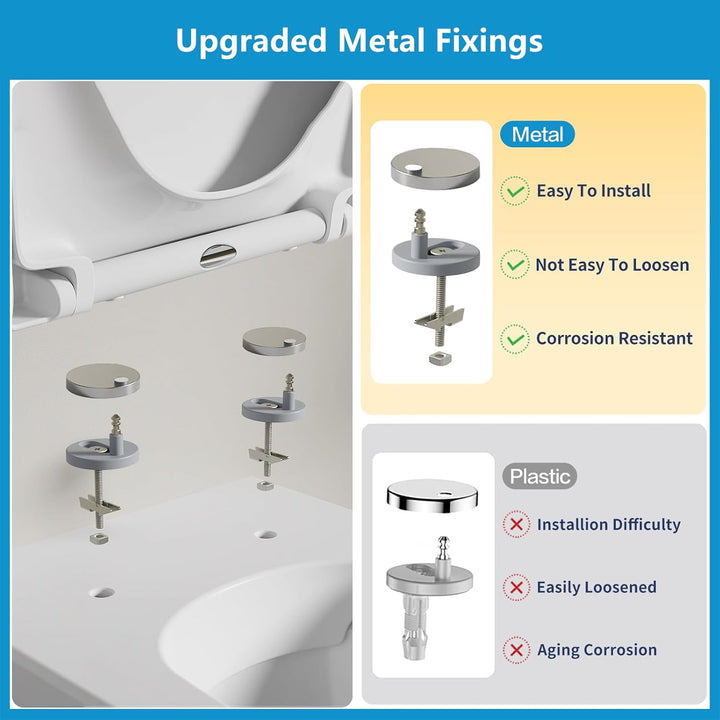 YEAUPE PRO Toilettendeckel mit Absenkautomatik, WC Sitz UV-beständig, klodeckel mit Quick-Release-Fu