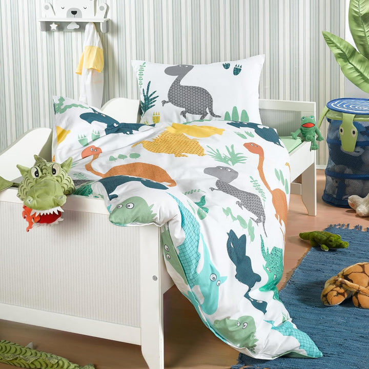 Kinder Baby Bettwäsche Set für Mädchen und Jungen | 100x135 cm + 40x60 cm | 100% Baumwolle Renforcé