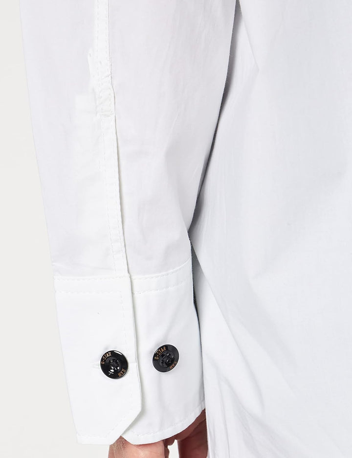 G Star RAW Damen Officer Boyfriend Hemd Shirts Weiss (White D21887-4481-110) L, Weiss (White D21887-