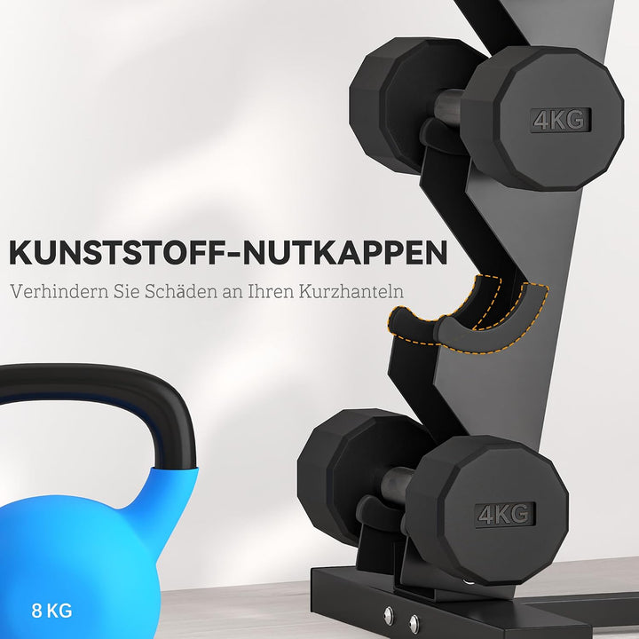SPORTNOW Hantelständer Hantelablage für 10 Kurzhanteln 5 Ebenen 100 kg | Kurzhantelablage, Hantelbau