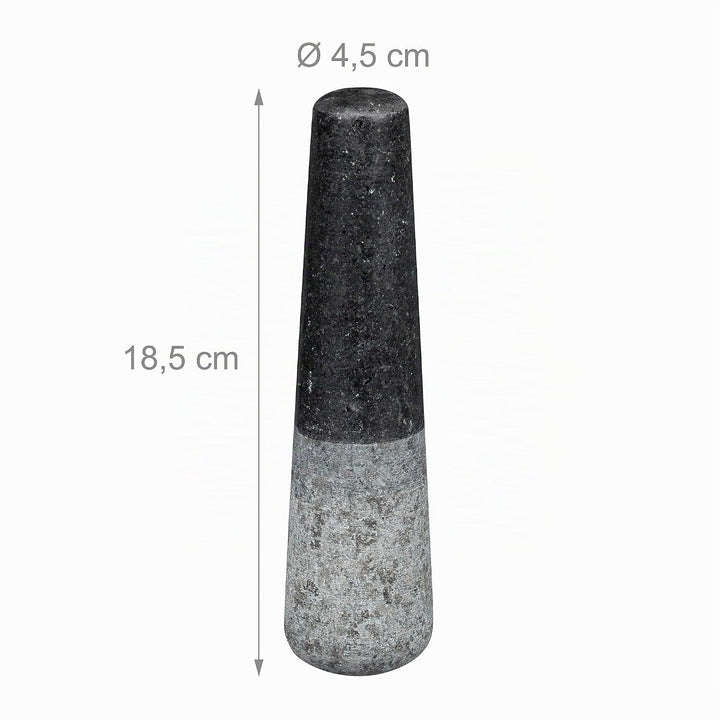 Relaxdays 6,75 kg XXL Mörser mit Stössel, Granit, 750 ml, Gewürze &amp; Kräuter, HBT 12 x 19,5 x 19,5cm,