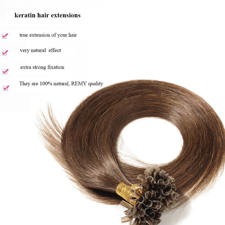 SEGO Bondings Extensions Echthaar 0.5g/Strähnen Haarverlängerung Keratin U-Tip Glue 200 Strähnen 100