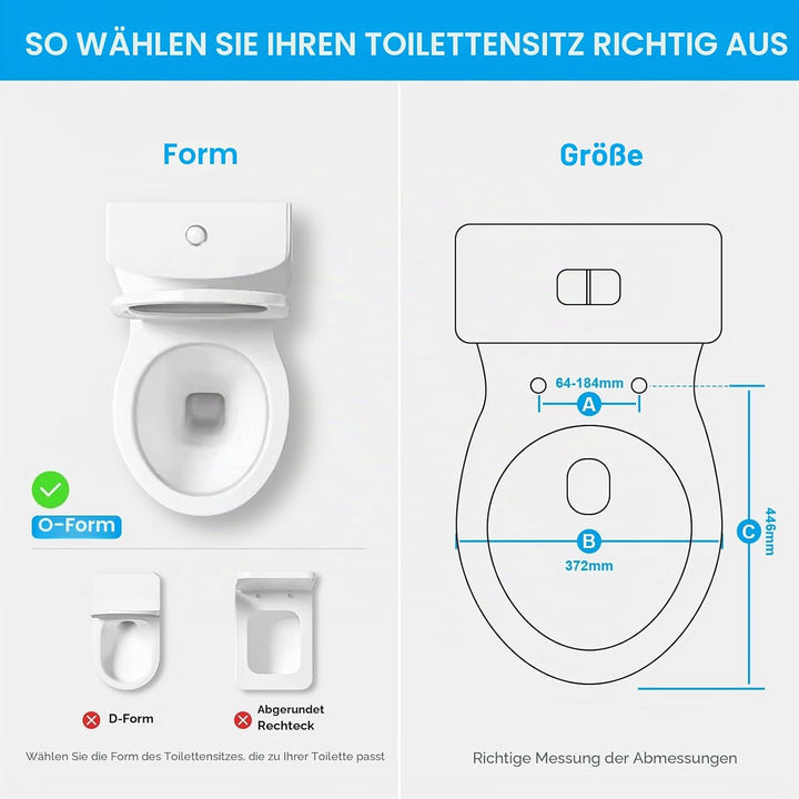 Ibergrif Toilettendeckel mit Absenkautomatik O WC Sitz Einfache Montage und Sauber,Klodeckel Quick-R
