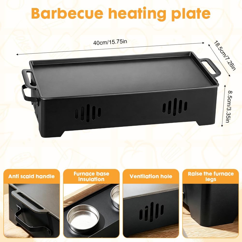 RANJIMA BBQ Board zum Warmhalten, Fleischwarmhalter fürs Grillen, Warmhaltebehälter Grillgut mit Ker