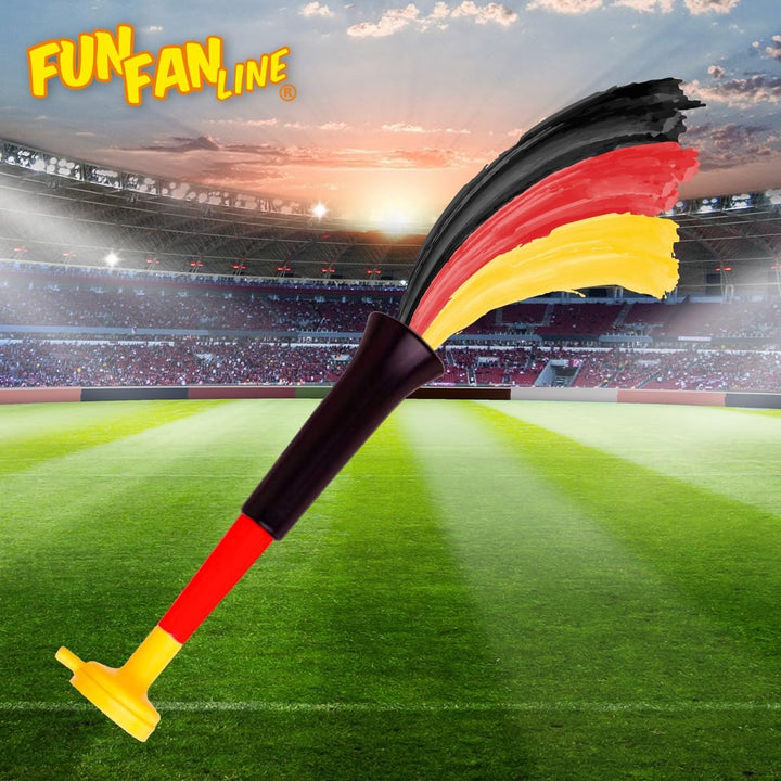 FUN FAN LINE - Pack x3 Plastik Vuvuzela Trompeten. Zubehör für Fussball- und Sportfeste. Geräuschvol