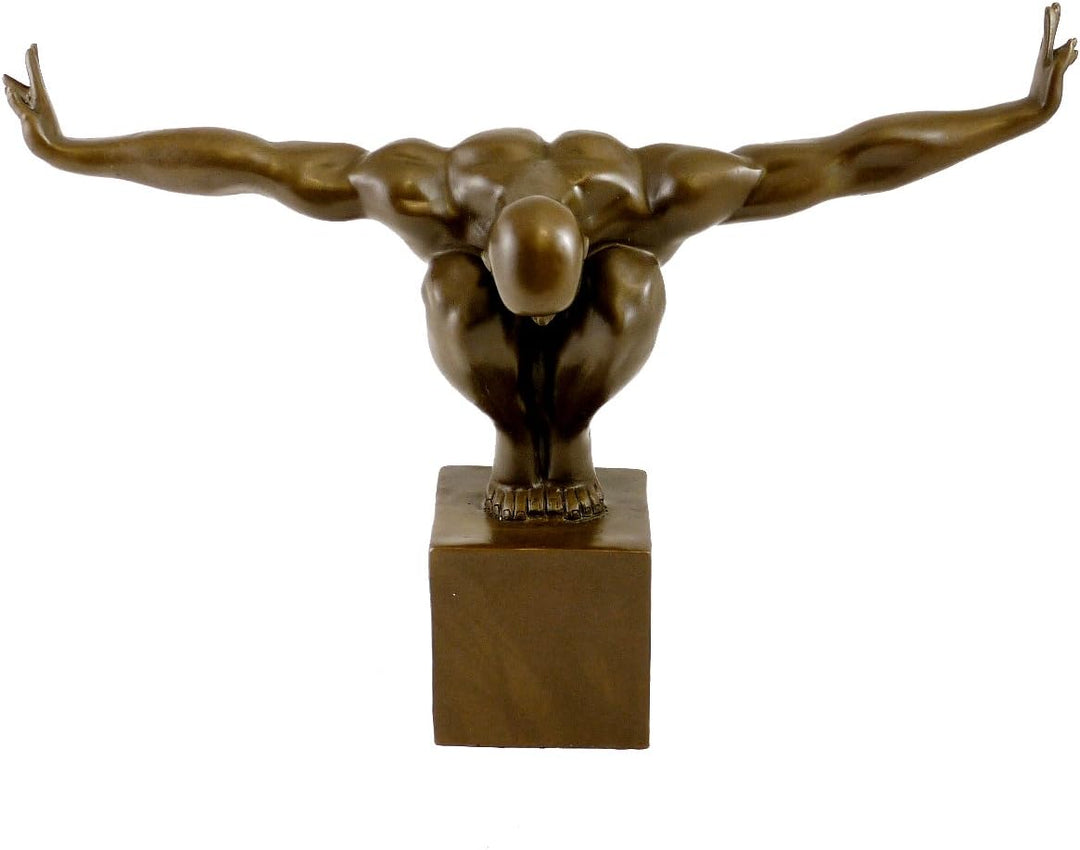 Kunst & Ambiente - Moderne Bronzefigur - Der Athlet - signiert Milo - Echte Bronze Figur - Sport Sku