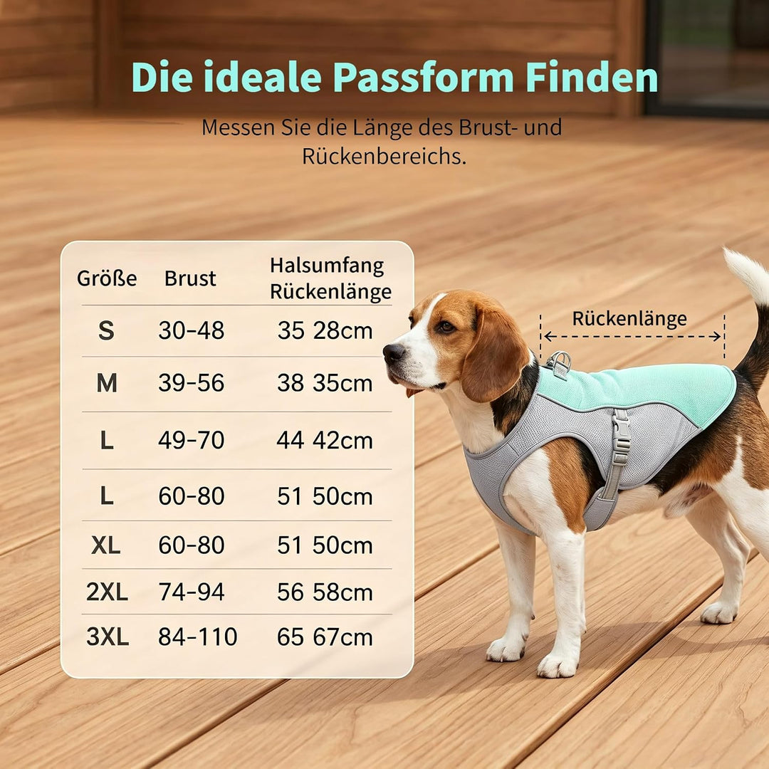 Hund Kühlweste, Kühlweste für Grosse Hunde, Sonnenschutz Hund Kühlmantel, Atmungsaktiv und UV-Schutz