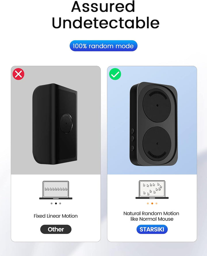 Mouse Jiggler,Mausbeweger, USB mechanischer Mausschüttler mit Intervall-Timer, Keine Notwendigkeit,
