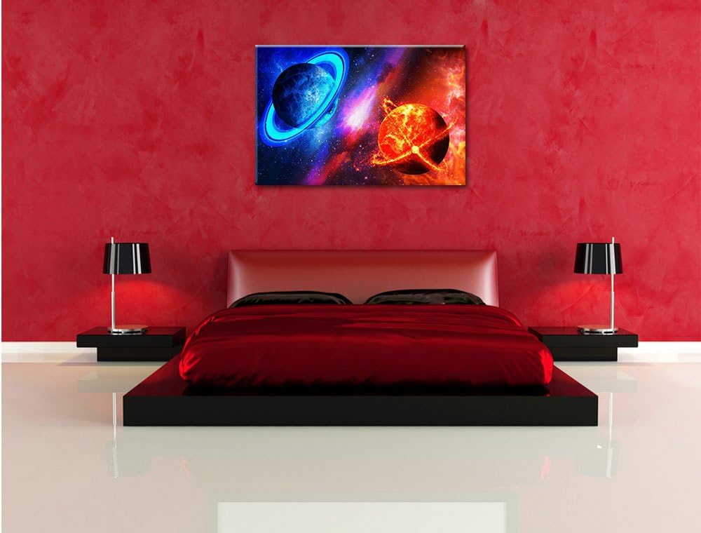 Ausgleich im Weltall, Format: 100x70 auf Leinwand, XXL riesige Bilder fertig gerahmt mit Keilrahmen,