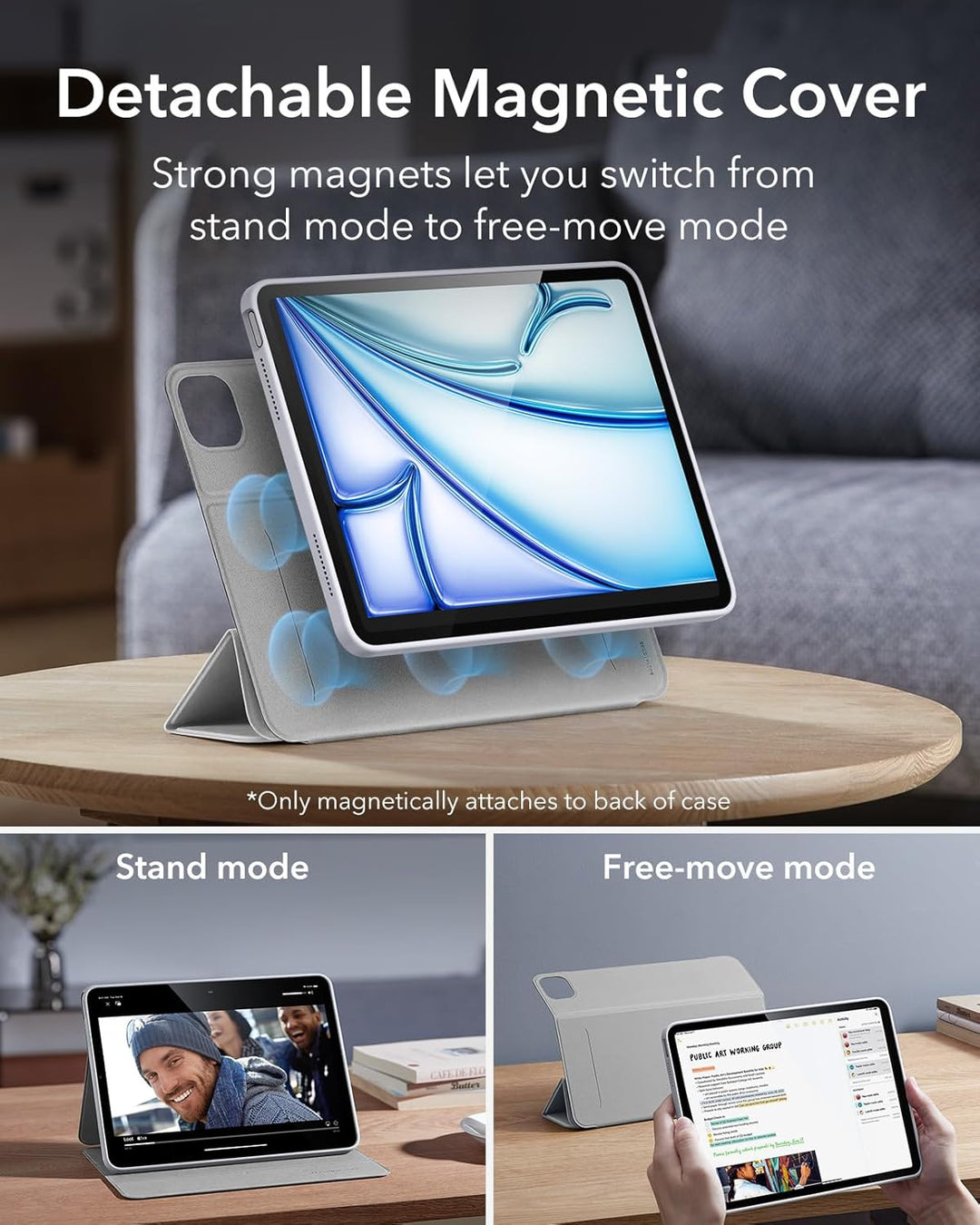 ESR für iPad Air 11 Zoll M3/M2 Hülle, iPad Air 7./6./5./4. Generation Hülle (2025/2024/2022/2020) 10