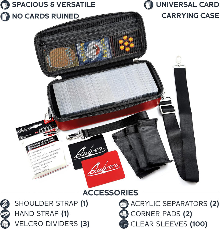 Quiver Time Karten-Tragetasche Bolt Rot - Halter für Sammelkarten und Deck-Aufbewahrungsbox, kompati