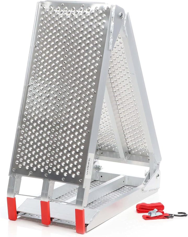 Wiltec Auffahrrampe 3-Fach klappbar 199cm 270kg für Motorrad ATV Quad, Aluminium Auffahrschiene falt
