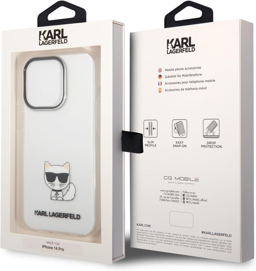 KARL LAGERFELD KLHCP14LCTTR hülle für iPhone 14 Pro 6,1" hardcase transparent Choupette Body