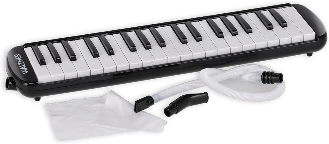 GEWA Melodica, 37 Tasten, Tonumfang f-f´´´, inklusive Anblasschlauch und Etui mit Tragegurt, schwarz