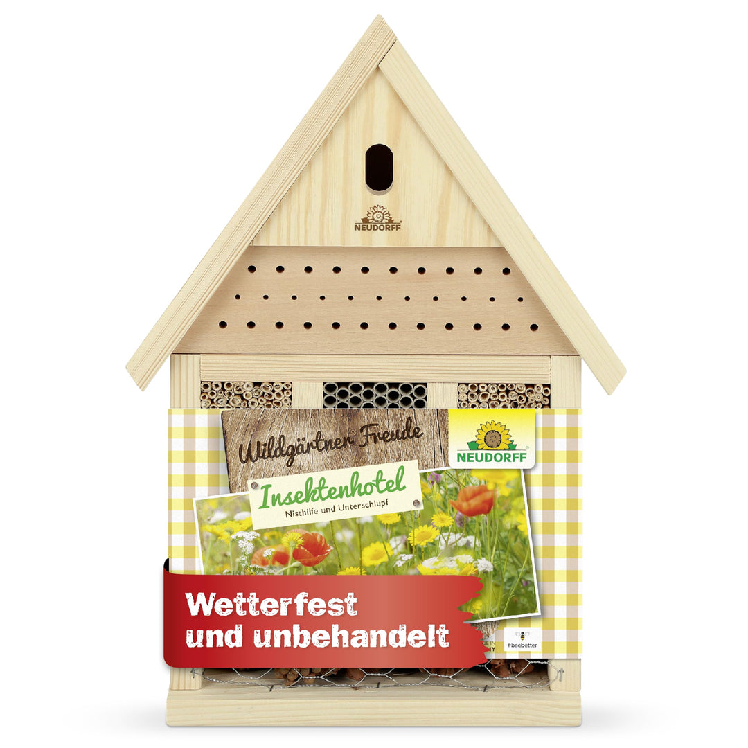 Neudorff Wildgärtner Freude Insektenhotel als Nist- und Überwinterungshilfe für Wildbienen, Marienkä