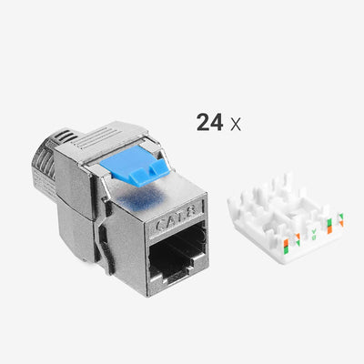 kwmobile 24x Keystone Modul für CAT 8 Kabel - 40 Gbit/s geschirmt Metall Gehäuse Schnappverschluss -