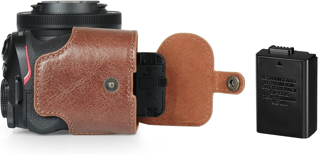 MegaGear Ever Ready Kameratasche aus echtem Leder, kompatibel mit Nikon Z30 (Braun), Braun