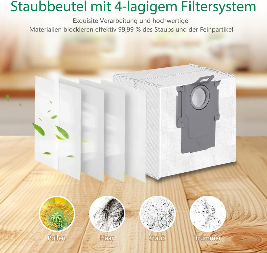 Q7M5 Zubehör für Roborock Q7 M5 / Q7 M5+ / Q7 L5 / Q7 L5+ Saugroboter Ersatzteile, 1 Hauptbürsten, 4